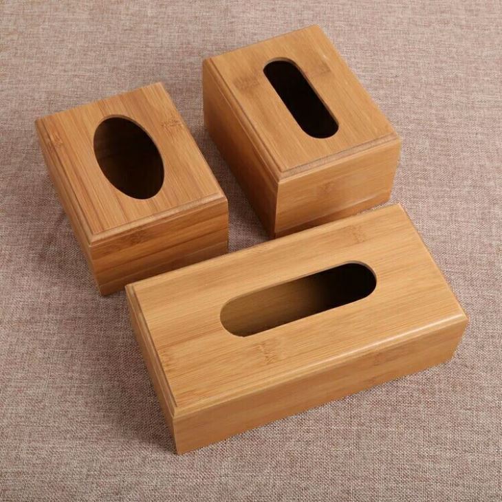 Bamboo Tissue Box For Home Or Bathroom Or Hotel Using